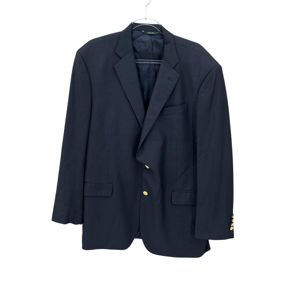 Brooks Brothers Blazer Mens 46L Black Madison 100% Loro Piana Wool Suit Jacket